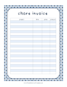 Chores Invoice template