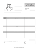 Equipment And Tool Rental Agreement template