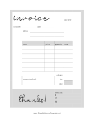 Gray Border Blank Invoice Template template