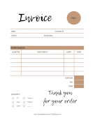 Light Brown Invoice Template template