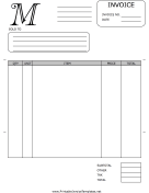 Monogram M Invoice