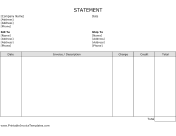 Billing Statement (Unlined)